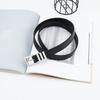 Metal Polished Buckle Womens Belt In Solid Color Versatile Paired With Jeans