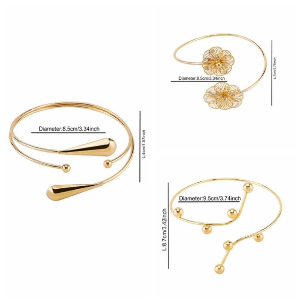 Zinc Zinc Alloy Opening Cuff Bracelets Hollow Flower Circle Upper Arm Bracelet  Arm Accessories