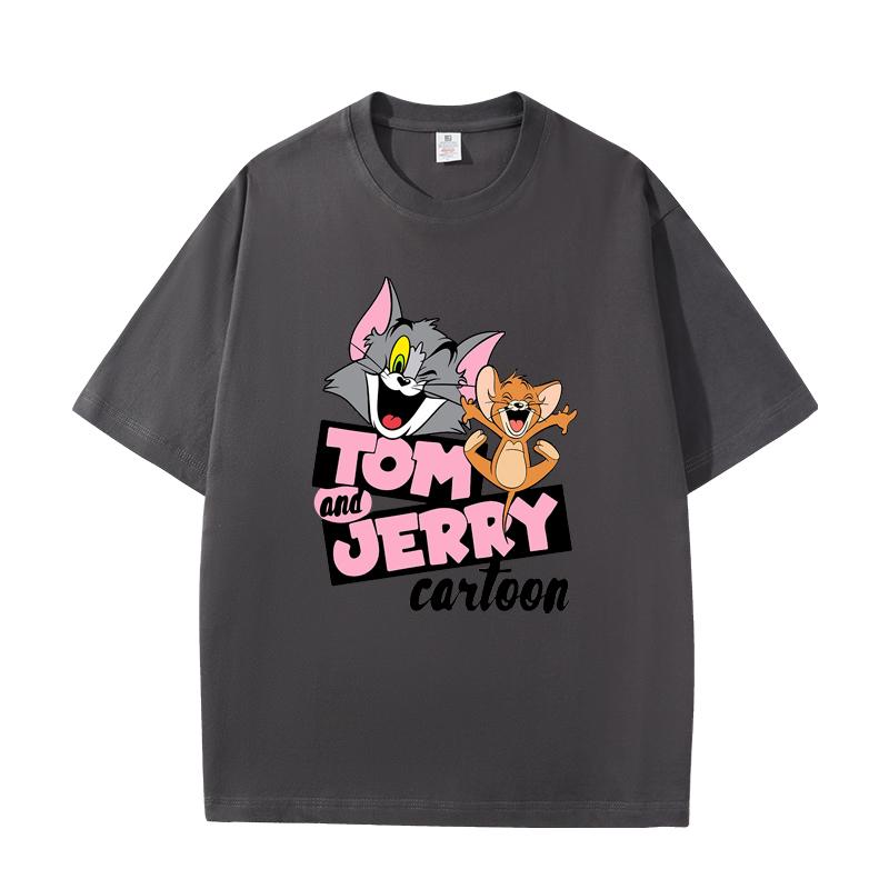 D06-27 MINISO 2026 Estate Cotone Puro Stampato di Alta Qualità Stile Spalla Girocollo Manica Corta T-shirt per Coppia Uomo e Donna
