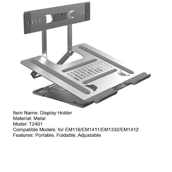 Portable Monitor Holder Foldable Adjustable Extended Screen Support Stand Desktop Mount PC Accessories for EM116/EM1411/EM1332/EM1412