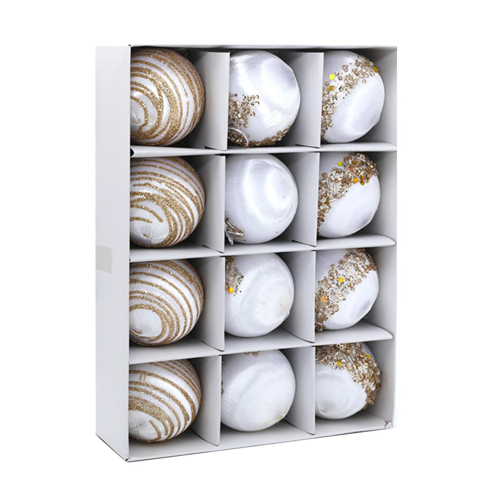 

6cm 12pcs Painted Colored Sticky Christmas Ball Set Boxed Christmas Decorations Christmas Tree Ornaments One Size