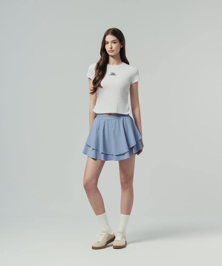 SERGIO TACCHINI W Rib Slim Fit Tie Ribbon Short Sleeve T-Shirt (White)