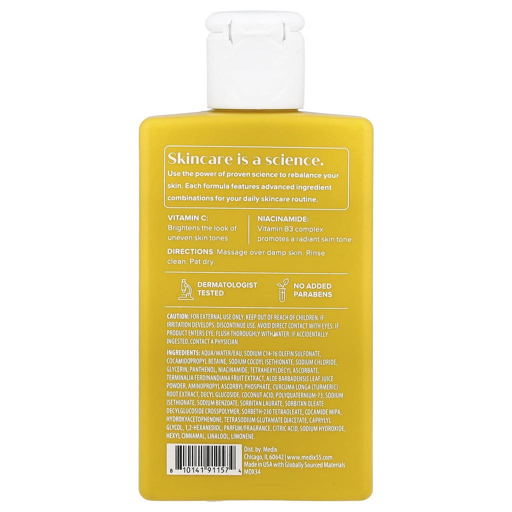 Medix 5.5 Radiant Glow Body Wash, Vitamin C + Niacinamide, 89 Ml (3 Fl Oz)
