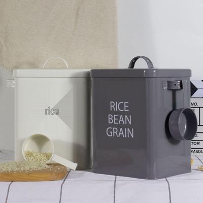 Nordic Style Moisture-Proof Sealed Rice Jar - 10 Jin Capacity Iron Flour Storage Bucket for Home Use