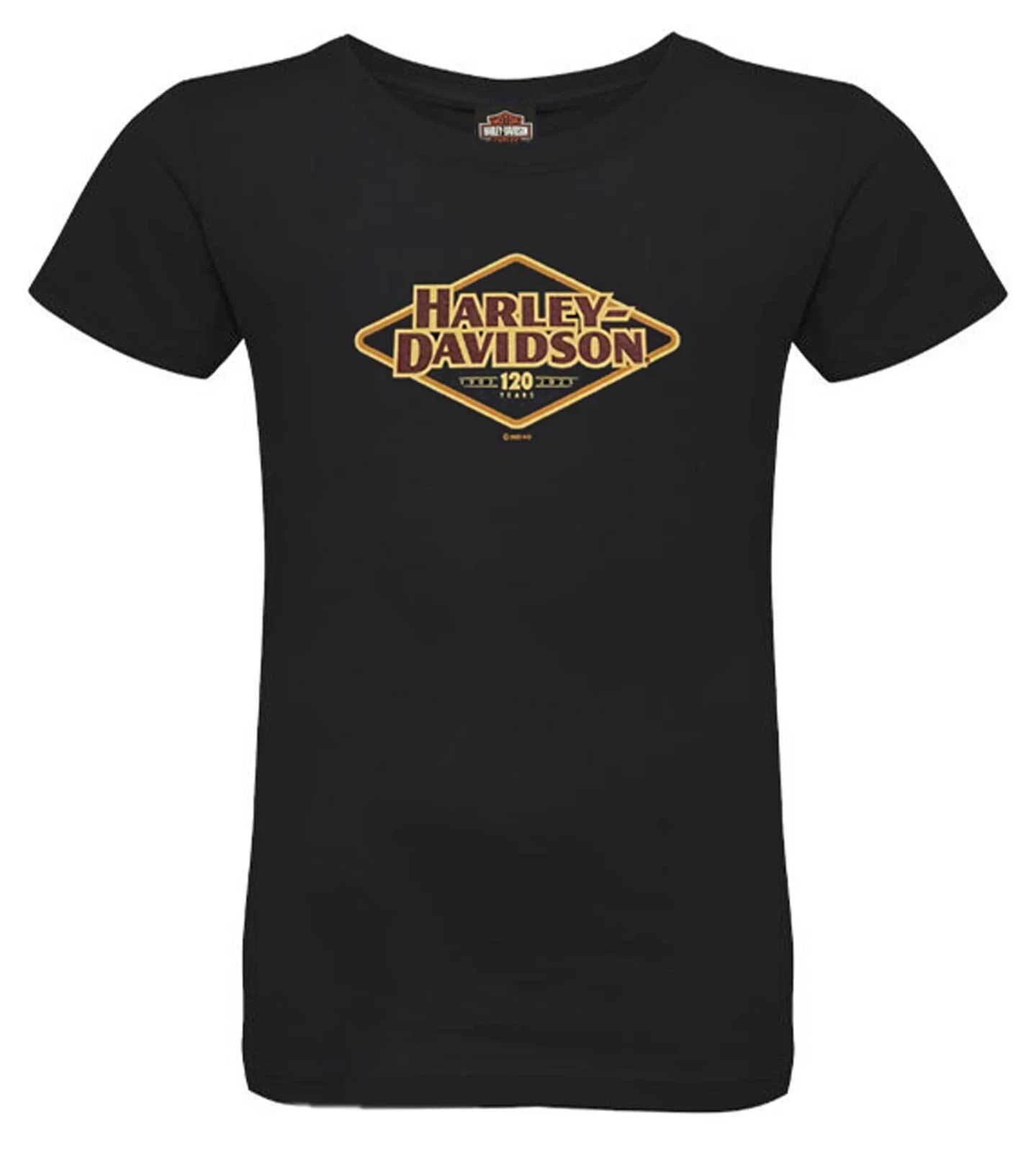 Harley-Davidson Little Girls 120th Anniversary Short Sleeve Tee - Black M
