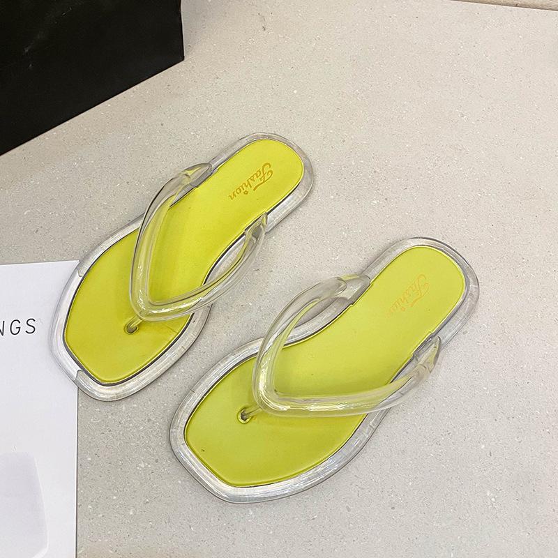 New Flip-flops Women's Thick-soled Outer Wear Korean Version Summer Wear-resistant Non-slip Sandals Pinch the Beach