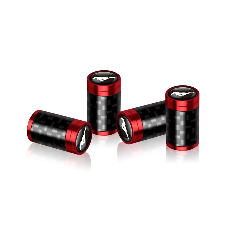 4Pcs Car Tire Carbon Fiber Wheel Valve Stem Caps Badge For Ford Mondeo Fiesta Focus Mk7 Ranger Transit Kuga Mustang accessories djzh66