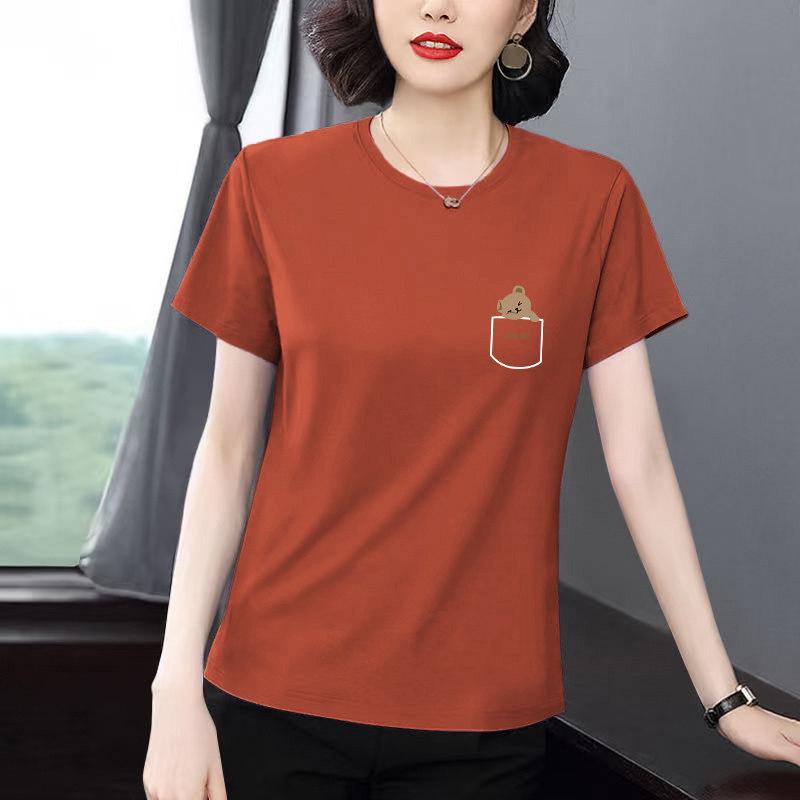 Trendy Plus-Size Women's Summer Short-Sleeve Versatile Loose-Fit Slimming Top