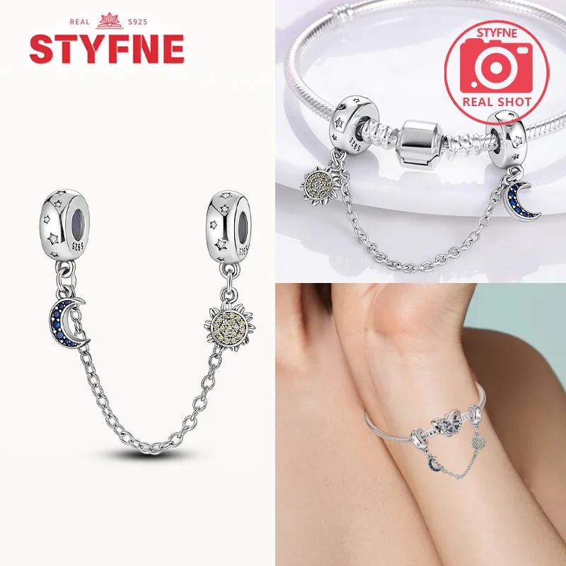Copper Safety Chain Sun Moon Bead Charms Charm Bead Charms Compatible With Authentic Bracelets Do It Yourself Jewellery Making Fine Jewellery Gift F