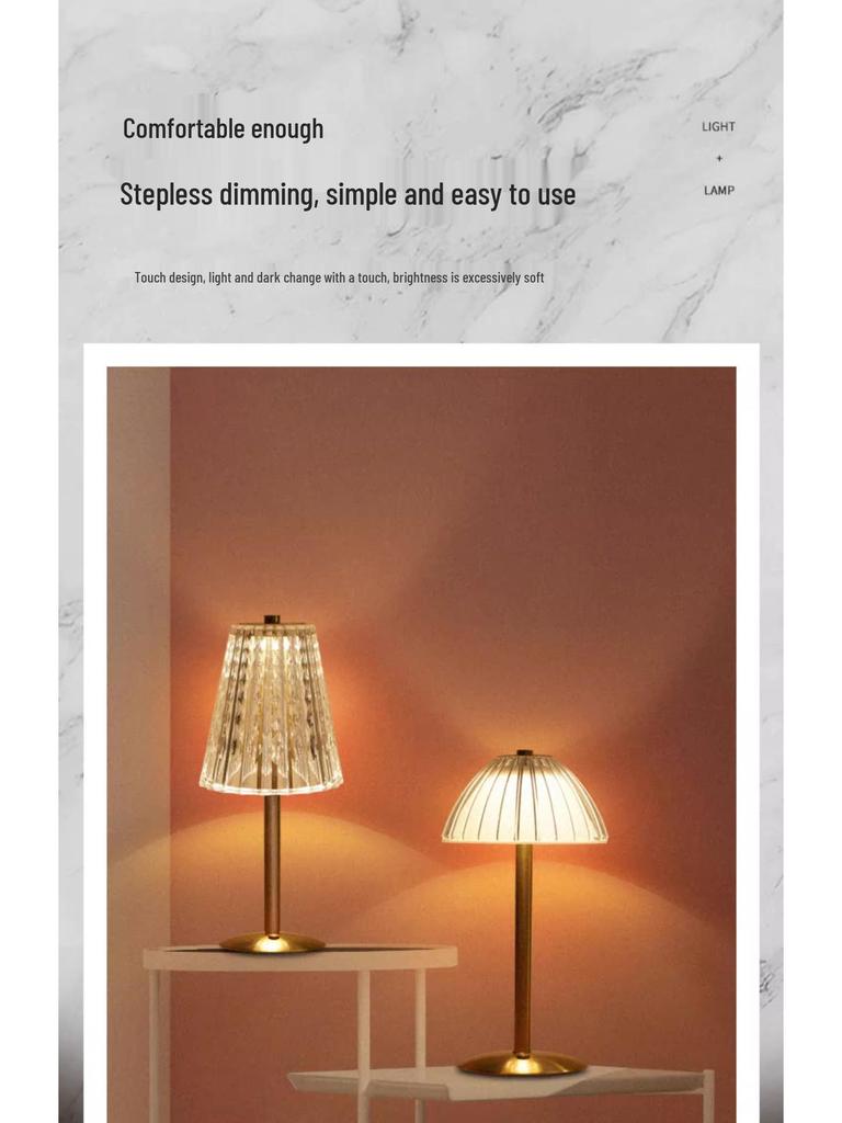 Lampă de masă LED tactilă retro cu încărcare USB pentru atmosferă de cafenea și bar