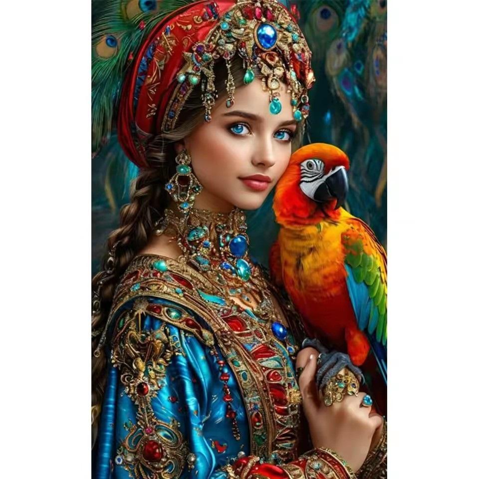 Dreamy Woman Beauty and Animals Flower 5D DIY Large Diamond Painting New 2025 Cross Embroidery Mosaic Diamond Embroidery Sales
