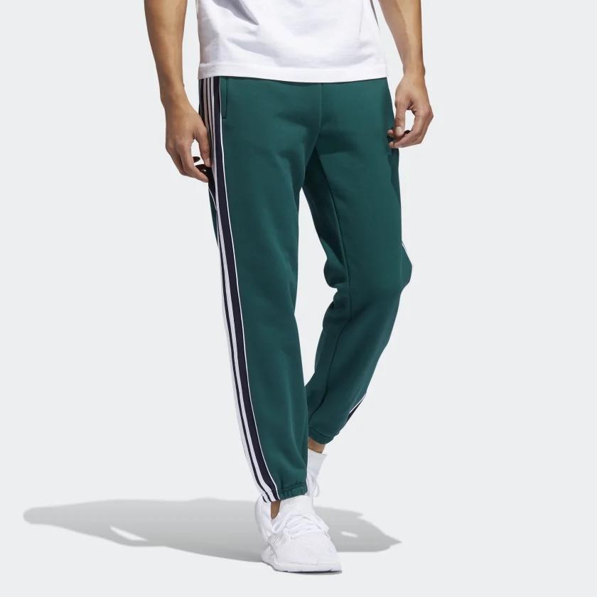 Adidas Originals 3 Stripes Panel Track Pants Men Bottoms Green EJ7112