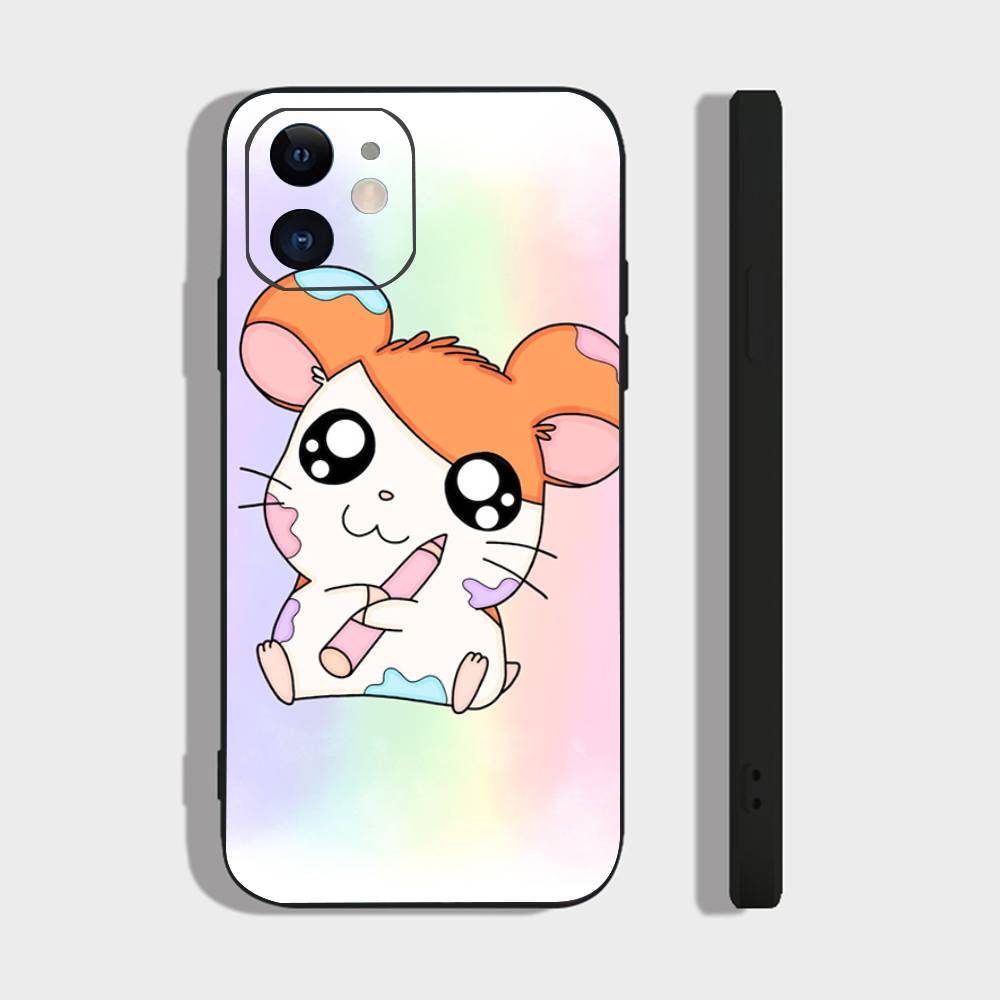 Cartoon Anime H-Hamtaro Phone Case For IPhone 17 Air 16 15 14 13 Pro Max 11 12 Black Silicone Cover