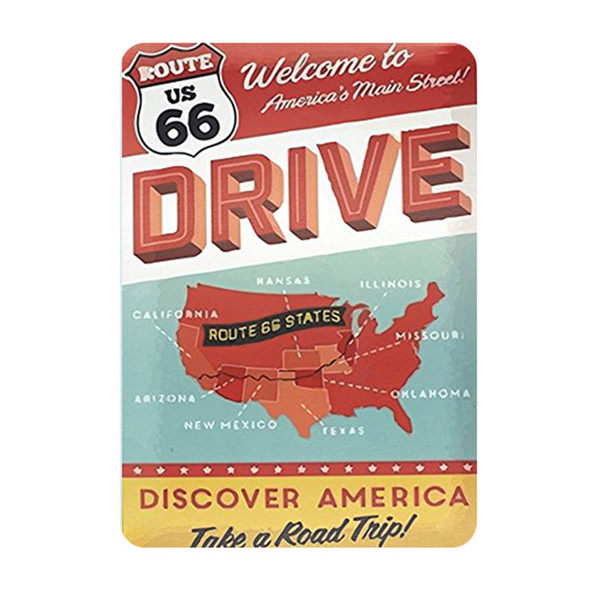 ALOHAMONI American USA Tin Plate Sign Vintage Metal Plate Number License Antique Retro Warning California West Coast Hawaii (Route 66 2 States)