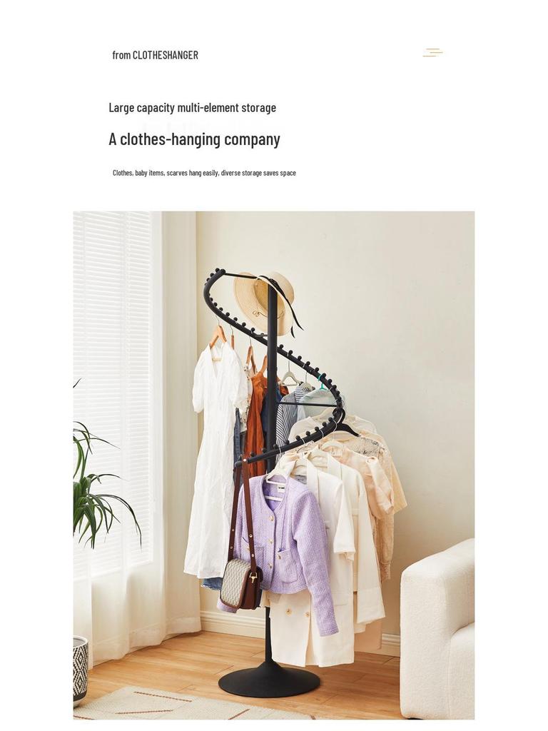 360° Rotating Multifunctional Floor Drying and Coat Rack Hanger