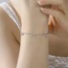  Rhinestone Four Moon Symbol Bracelet Stainless Steel Fashion Simple Geometric Bracelet Women Birthday Party Jewelry Gift