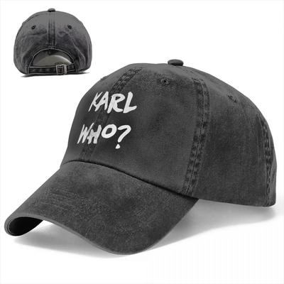Vintage Karl Who Slogan Baseball Cap Style Distressed Denim Headwear Who Swag Outdoor Running Golf Caps Hat