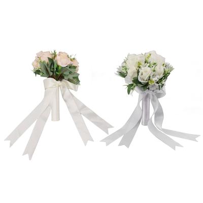 Wedding Bouquets Flower Hand Bouquet Silk Artificial Fake Flowers for Bride Wedding Party and Church
