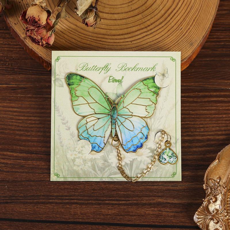 Metal Bookmarks - Vintage Leaf Shape Bookmarks Set, Enamel Gold Edge Book Page Clips, Elegant Chinese Style Reading Accessories (8cm X 8cm)