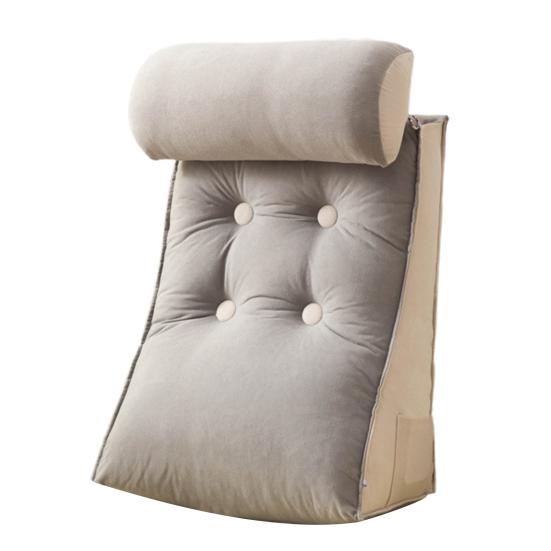 Bed Wedge Pillow for Sleeping Reading Acid Reflux Supportive Backrest Leg Neck Cushion with Side Pockets Multifunctional Sofa Pillow