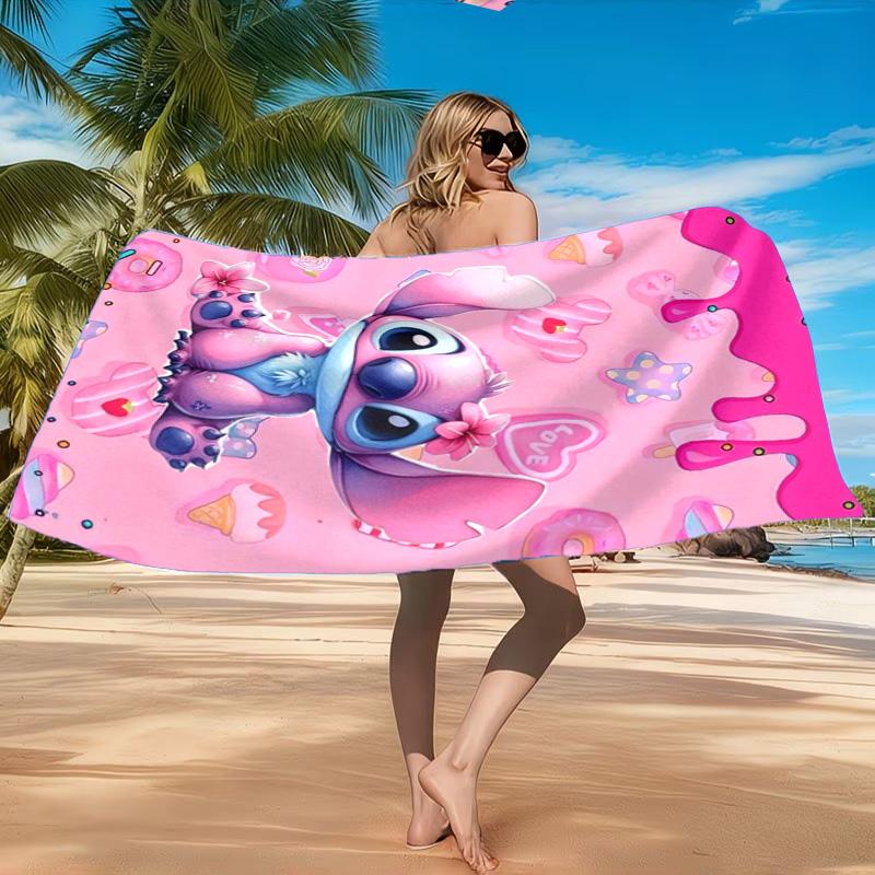 Cartoon Hawaii Artwork Printed Microfiber Beach Towel, Soft And Absorbent, Quick-Dry, Ideal for Summer Travel, Beach Essential, Swimming Pool