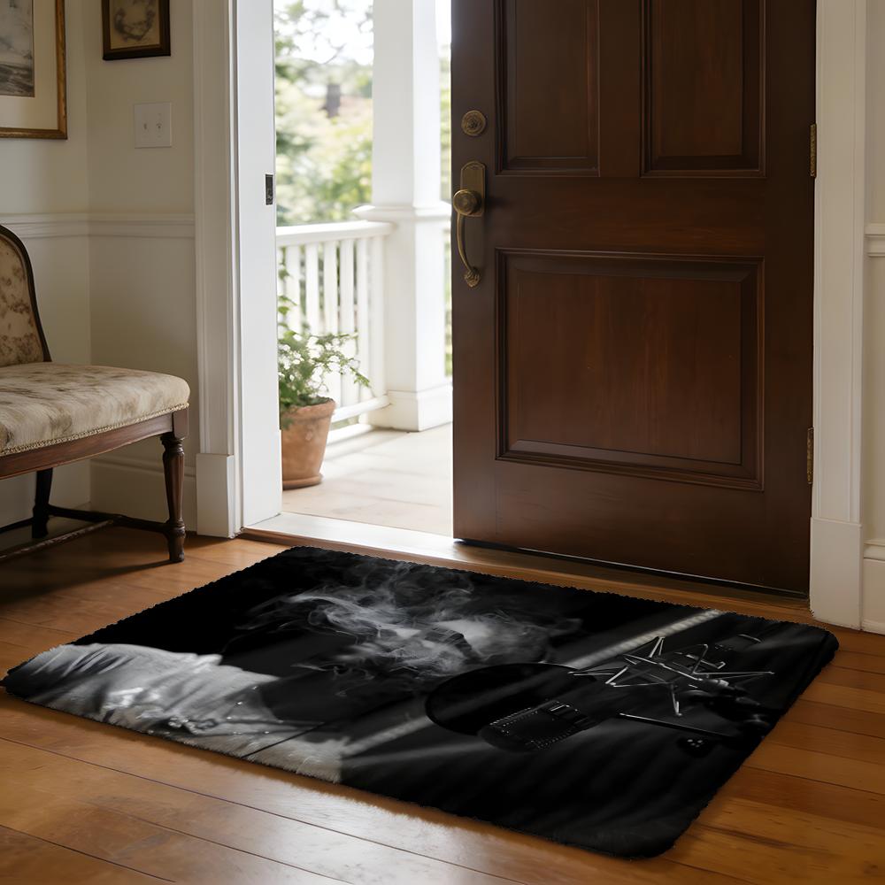 Floor Mat Soft Flannel Rug Non Slip Absorbent Mat for Bathroom Bedroom Home Decor A Anuel AA Rapper Hip Hop Singer Anmie