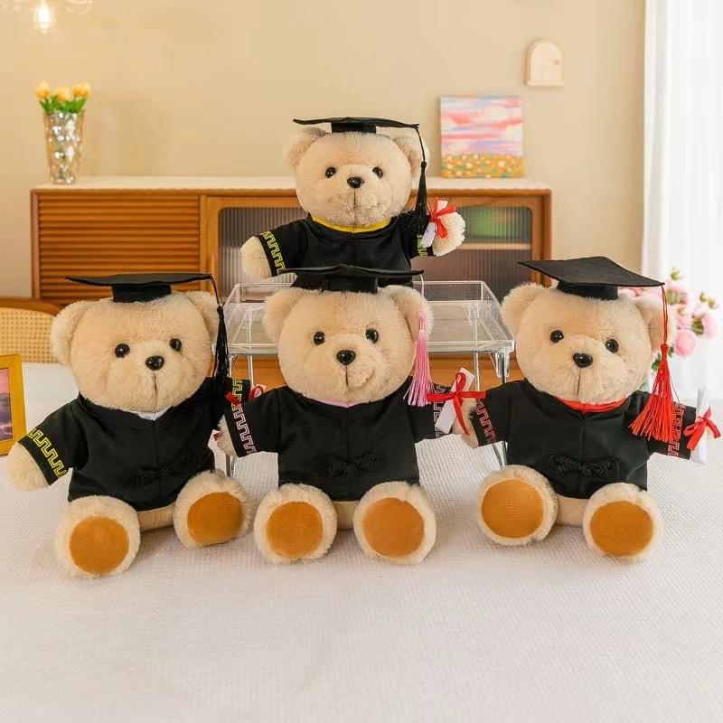 Wearing A Academic Hat, Dr. Bear Doll, Bear Plush Toy, Graduation Bear Doll, Graduation Season Gift Logo.