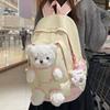 Cute Plush Bear Backpack Bear Doll Cute Schoolbag Fashion Rucksack Junior High School