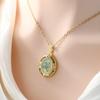 Elegant Oval Pendant Necklace With Real Preserved Rose Flower Women Sweet Romantic Jewelry Valentines Day Gift