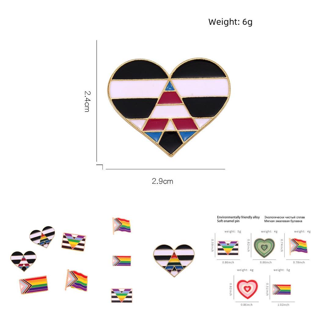 Creative Heart Shaped Rainbow Brooch Stylish Alloy Enamel Pin For Fashionable Personalization
