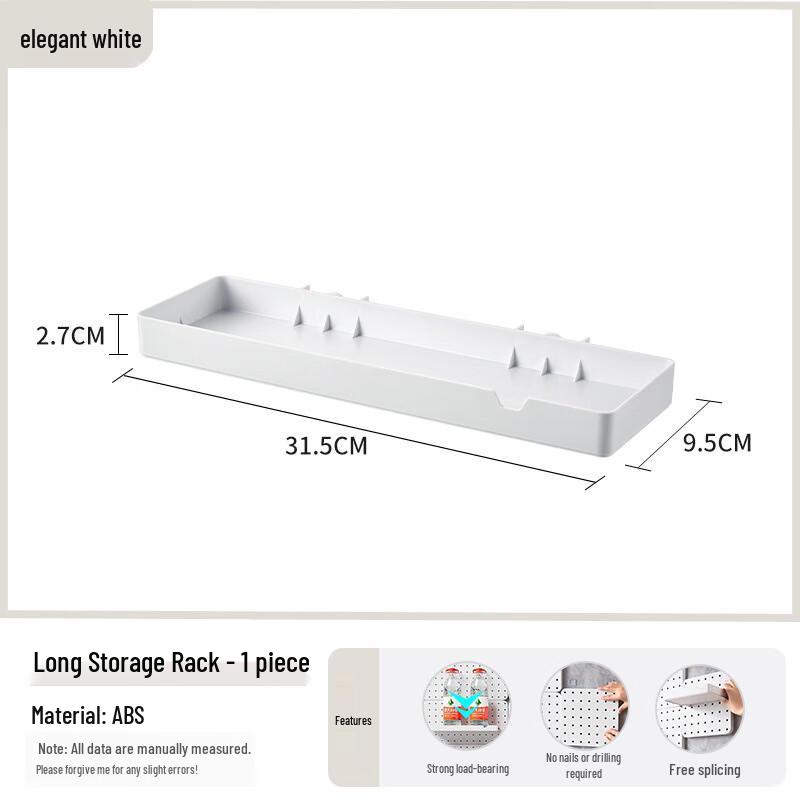 Punch-Free Pegboard Wall Storage Shelf Accessory