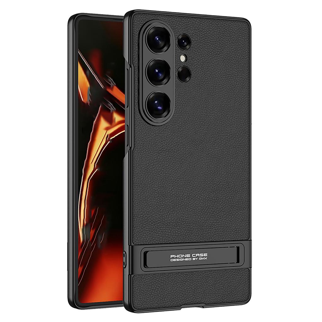 GKK For Samsung Galaxy S26 Ultra Case Slim Kickstand PC + PU Phone Back Cover