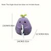 Charming Purple Eggplant Shaped Ceramic Tissue Box Holder with Green Ste,mLeaf Design,Cute Cartoon Kitchen Decor for Living Room or Dining Table