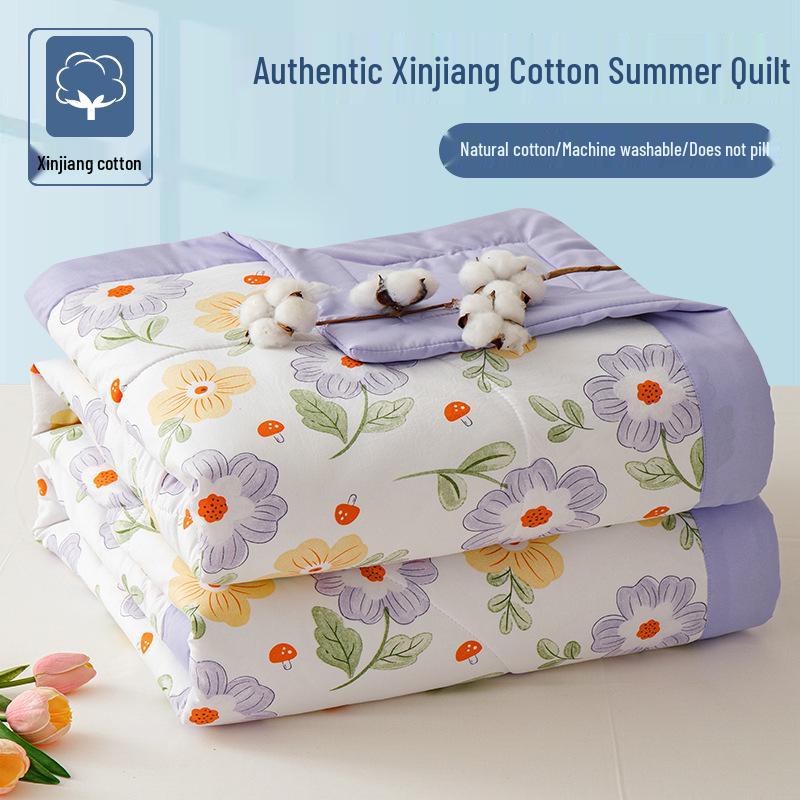 Xinjiang Cotton Summer Air Conditioning Quilt, Machine Washable Thin Quilt for Dormitory, Ideal for Students