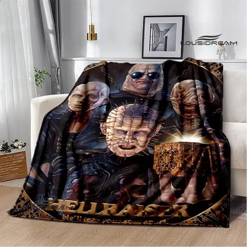 Coperta con stampa horror hellraiser coperta da picnic coperta sottile in flanella morbida e confortevole coperta da viaggio per la casa regalo di compleanno