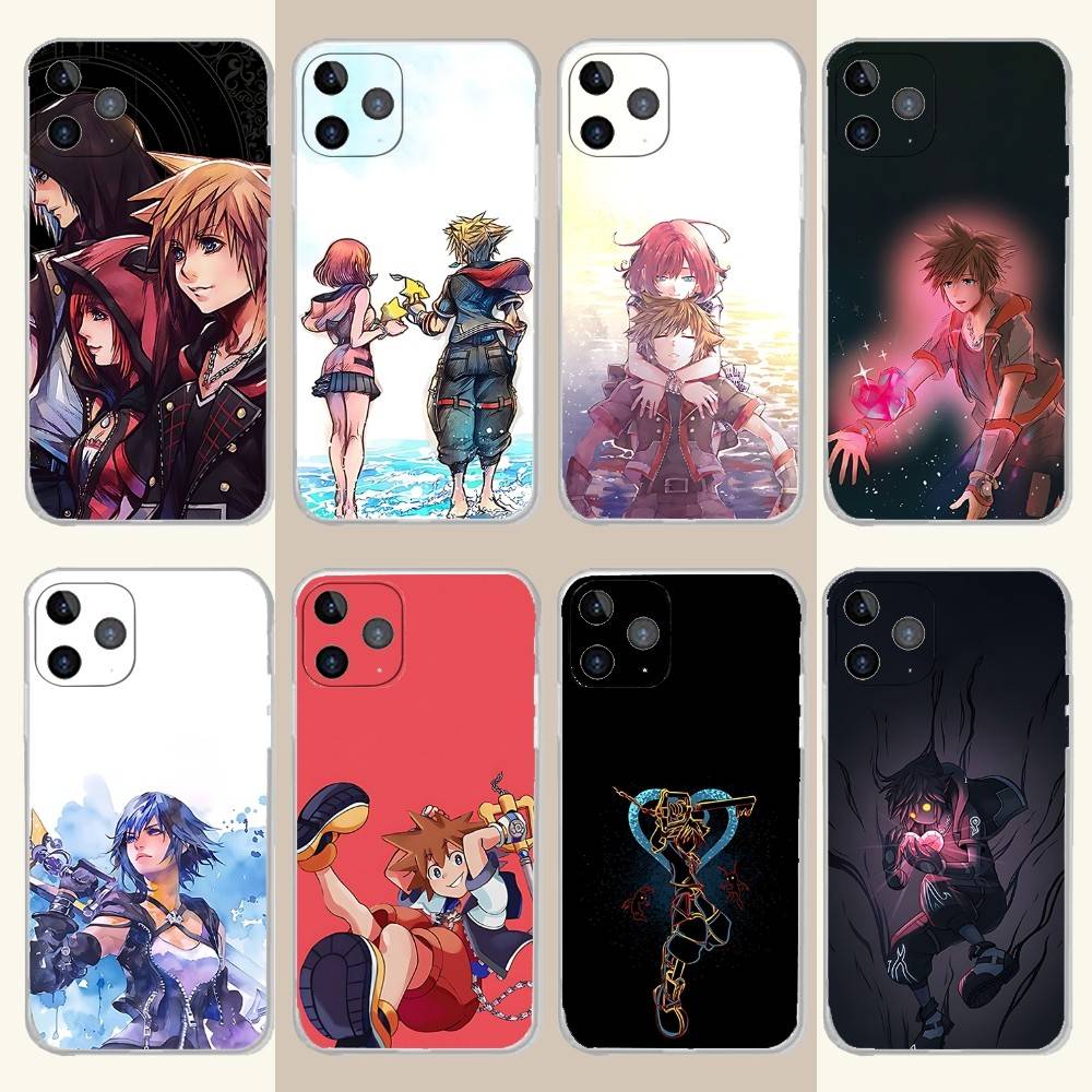 K-Kingdom Game Hearts Phone Case For iPhone 17,16,15,14,13,12,11 Pro,Max,Plus,X,XS,XR,SE4,E Mini Transparent Soft Cover