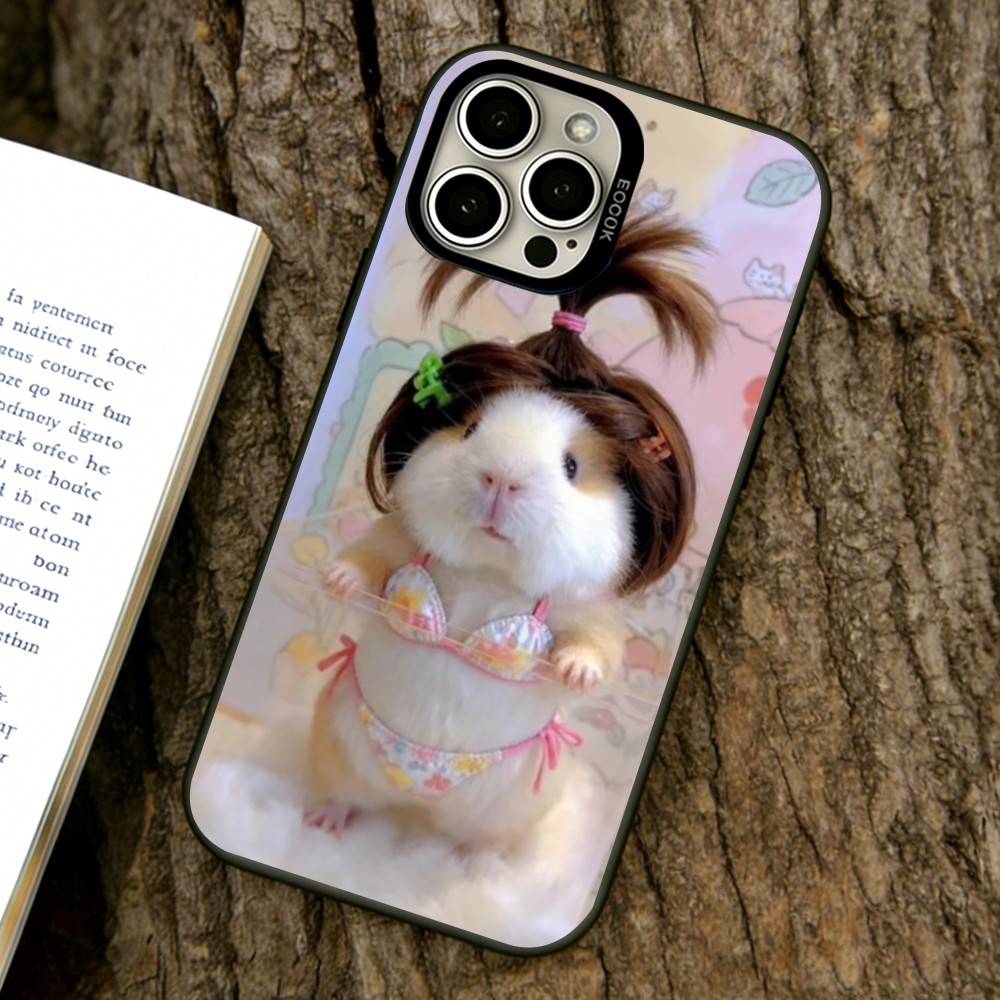 

Cute Hamster Phone Case For iPhone 17,16,15,14,13,12,11 Plus,Pro Max,XS,Colorful Silver Phone case Funda Cover iPhone12Pro