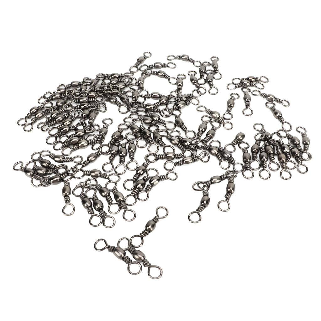 100 Pezzi Girella da Pesca Alta Velocità Rotazione Stabile Prevenzione Ruggine Girella a Barilotto Connettore Filo da Pesca 3 0 37mm 55kg