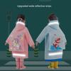 Kids Raincoat with Schoolbag Position Cartoon One-Piece Extra Large Raincoat for Primary and Secondary School Students Waterproof Cycling Boys and