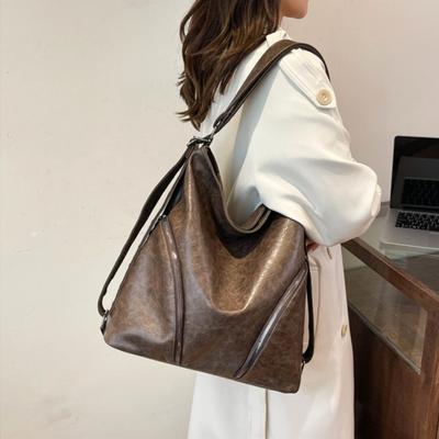 Women Single Shoulder Multi-purpose Double Shoulder Tote Bag with Diagonal Span and Large Capacity Casual Travel Backpack Cabas