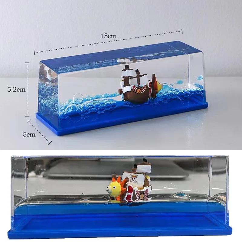 3d Ship Fluid Drift Bottle Thousand Sunny Ship Going Merry Boat Floating Boat Ornament Decompression Toy Home Decor