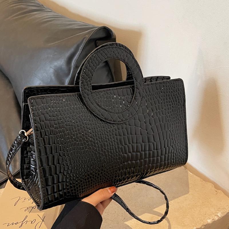Casual Crocodile Shoulder for Women Large Capacity Top Handle Bags Women's Crossbody Bags Vintage Fashion
