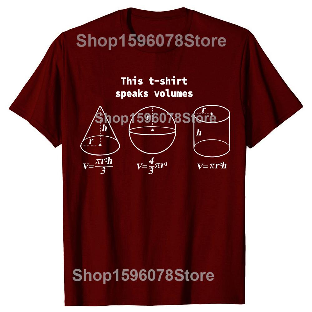 This TShirt Speaks Volumes Funny Maths Science Men Womens Fashion Casual Tshirt Loose Oversized Mathematicians T Shirt