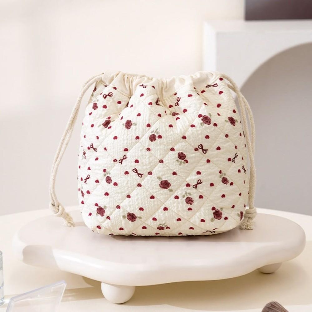 Jewelry Storage Bag Cosmetic Bag Drawstring Flower Makeup Bag Cute Coin Purse  Travel Supplies
