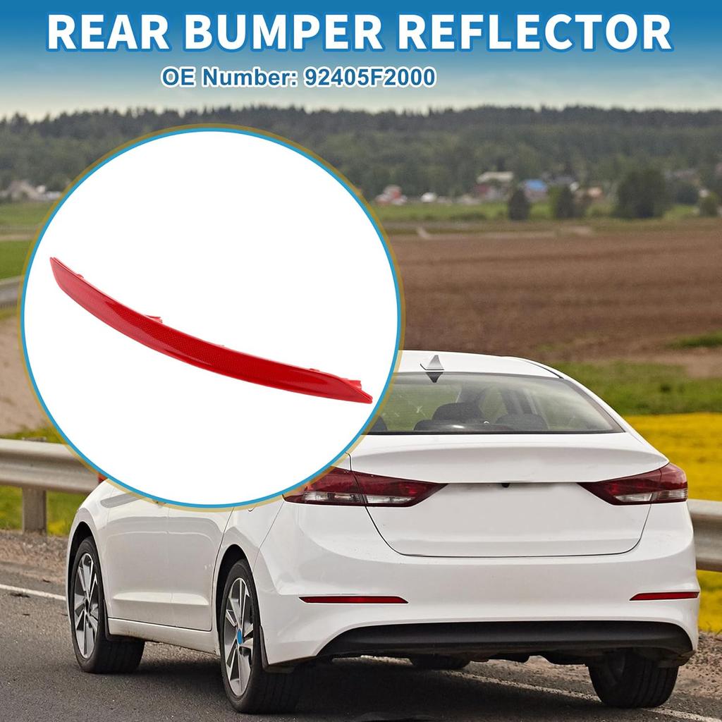 Rear Left Side Bumper Reflector No.92405F2000 Bumper Reflector Side Marker for Hyundai Elantra 2017-2018 Red