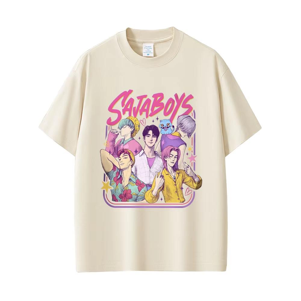 New Kpop Demon Hunters Saja Boys T-shirt Summer Men Women Cartoon Fashion Trend Tshirt Tops Female High Quality Cotton T Shirts