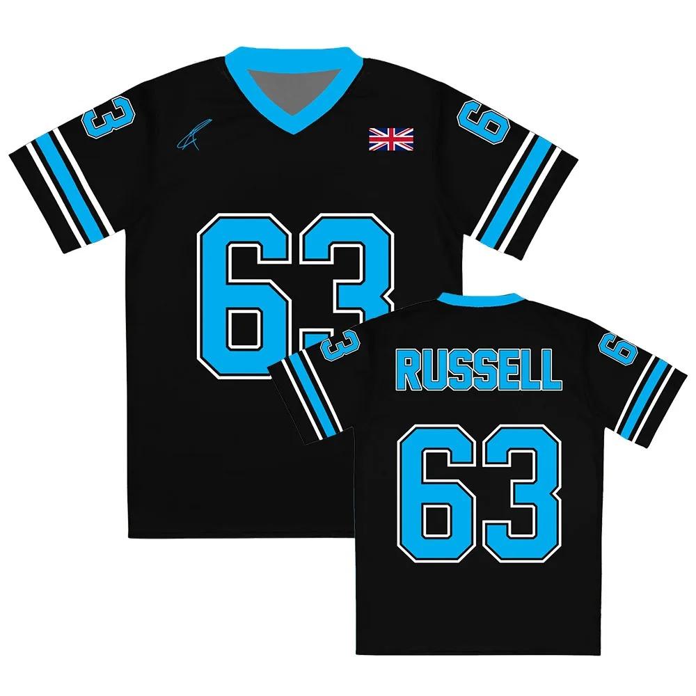 Maglietta Numero 63 GEORGE No.63 RUSSELL Design Grafico T-shirt Unisex Streetwear Estate Scollo a V Stampa 3D Magliette T-shirt Anime Top Estivi