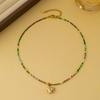 Original new Chinese fashion retro color oil drop enamel beaded gourd necklace versatile high sense collarbone chain women