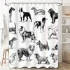 Decorative Shower Curtain featuring a Vintage Dog Illustration Perfect for Pet Lovers