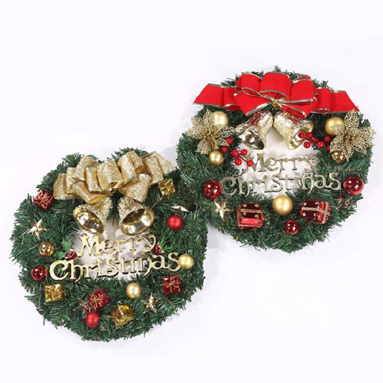 Couronne de Noël 11 Pouces Guirlande Artificielle pour Porte d'Entrée Décorations de Noël